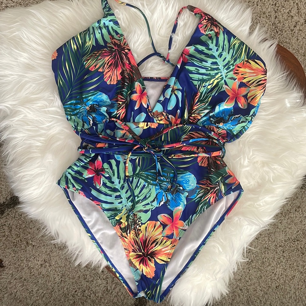 SHEIN one piece tropical swimsuit